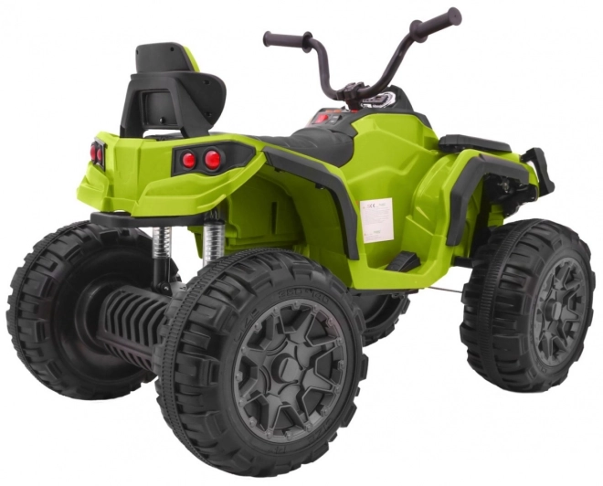Quad per bambini a batteria verde + ruote in EVA + radio MP3 + LED + avvio lento