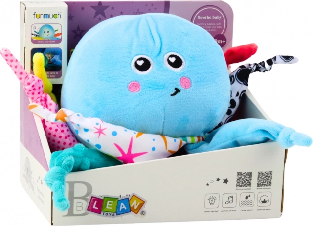 Polpo di peluche che dorme con proiettore e melodie