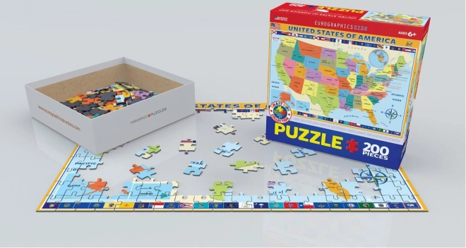 Puzzle Eurographics Mappa degli Stati Uniti 200 pezzi