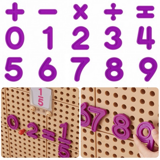 Set di Numeri e Simboli da Apprendimento per Pannelli STEM