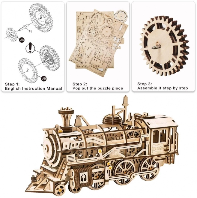 Puzzle 3D in Legno Locomotiva ROBOTIME Rokr 350 Pezzi