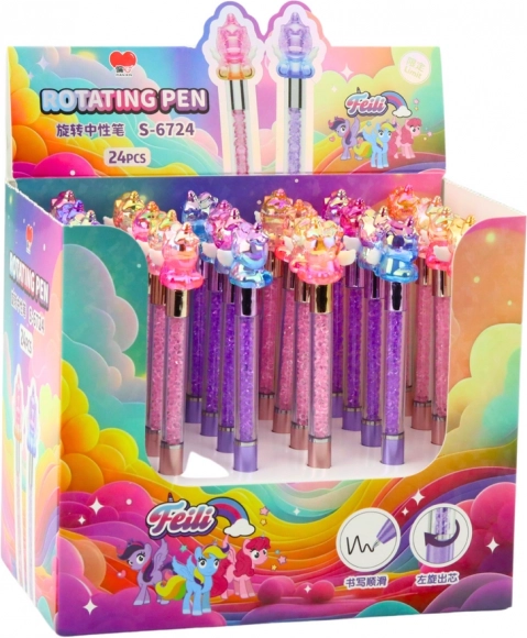 Penna gel colorata con unicorno