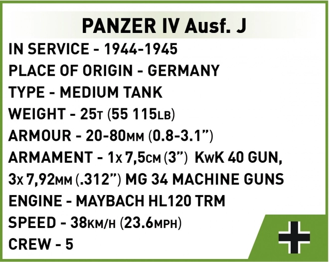 Carro armato Panzer IV Ausf. J di COBI