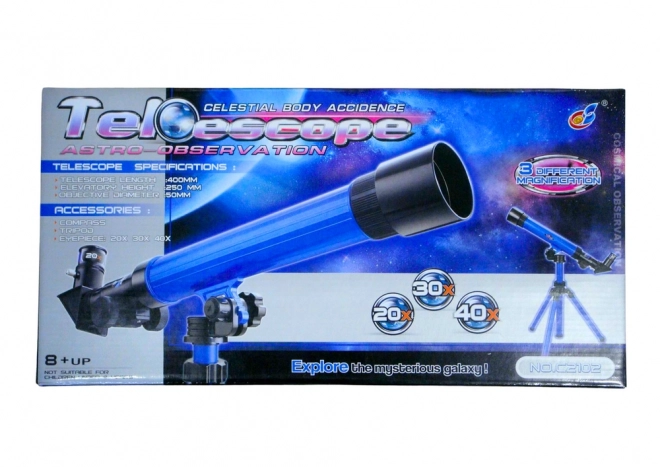 Telescope educativo con treppiede blu
