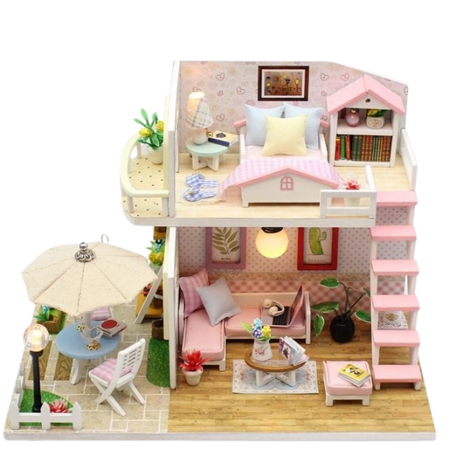 Design a due piani con mini arredi