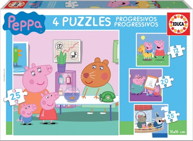 Puzzle Peppa Pig 4 in 1 di EDUCA