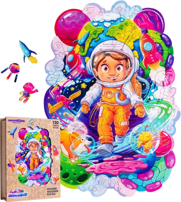 Puzzle colorati in legno - Avventura spaziale