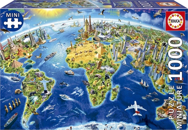 Puzzle in miniatura EDUCA Mondo 1000 pezzi