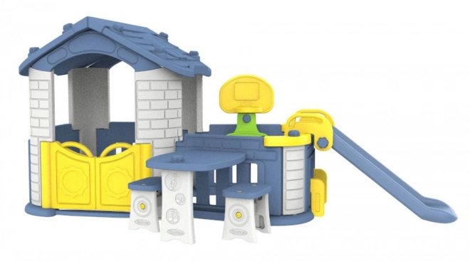 Grande casa con vestibolo 5 in 1 Tetto blu