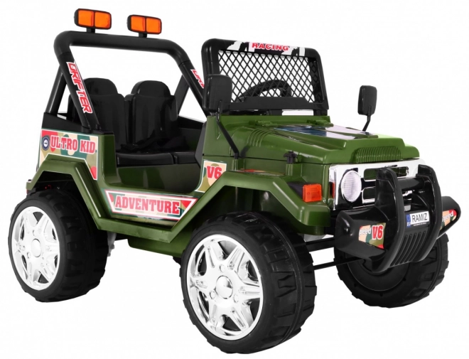 Raptor Drifter elettrico per bambini Verde + telecomando + partenza lenta + EVA + suoni Luci