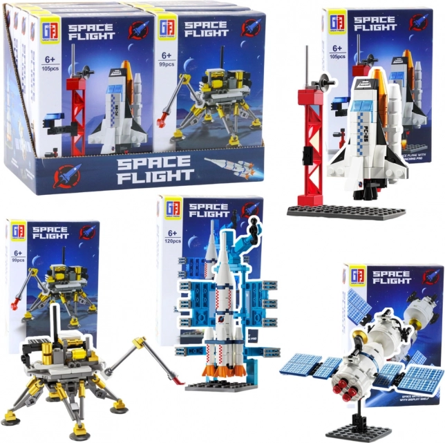 Set di costruzione navicelle spaziali 87–120 pezzi – mix di modelli