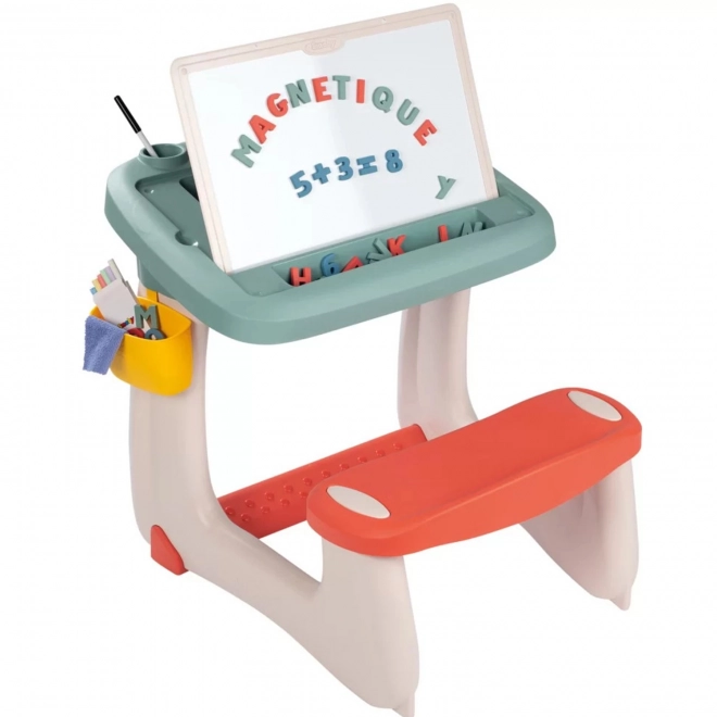 Lavagna Doppia Scrivania per Bambini Smoby con Accessori