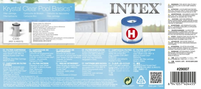 Filtro sostituibile per pompa Intex Tipo H