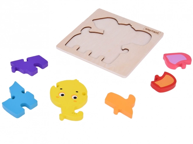 Puzzle di legno educativi a forma di elefante