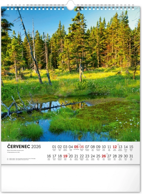 Calendario da parete Krkonoše 2026