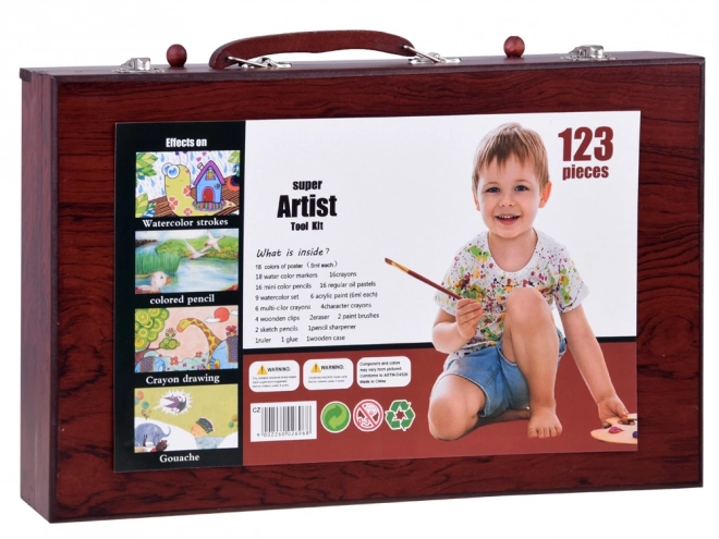 Set artistico valigetta in legno per bambini