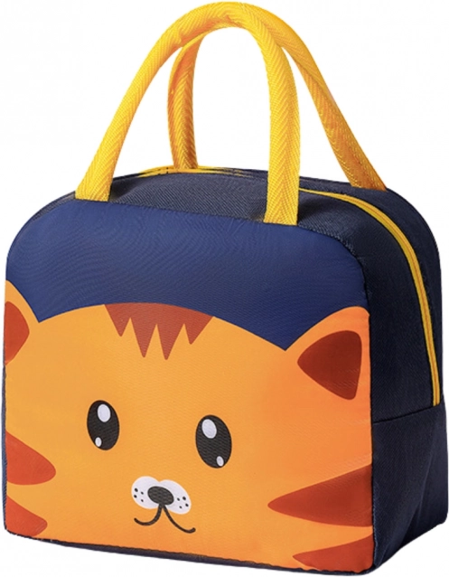 Borsa termoisolante per merende con motivo gatto blu 23 cm