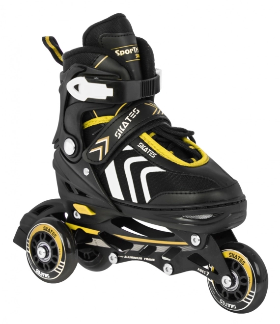 Set 4 in 1 Pattini Pattini a Rotelle Pattini da Ghiaccio per Bambini Taglia 39-43 Blu – Gialla