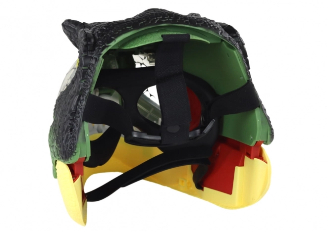 Maschera di dinosauro con cinghia regolabile ed effetti luminosi e sonori