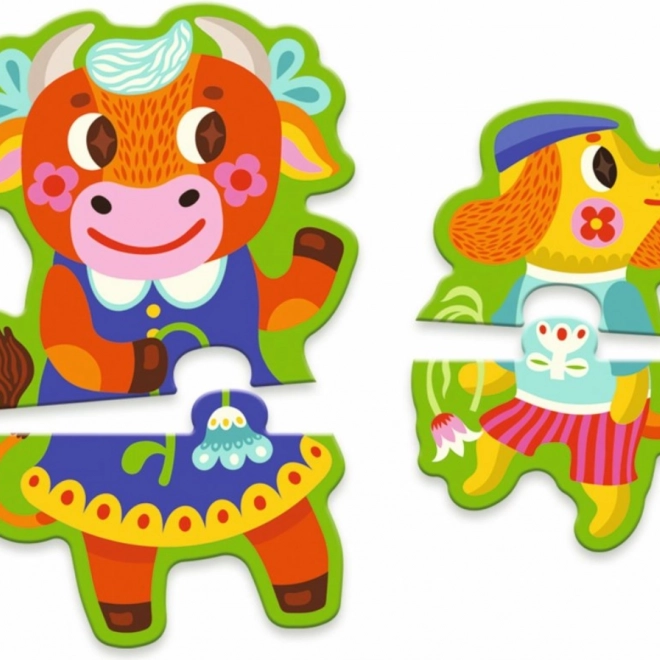 Puzzle DJECO Grandi e Piccoli nella Fattoria