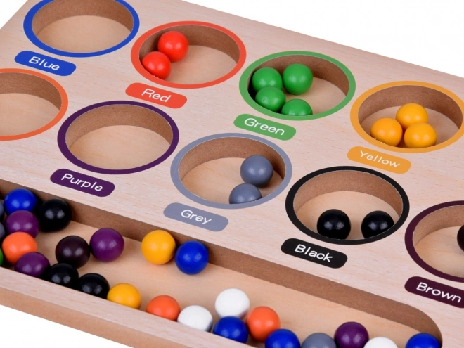 Gioco Montessori con Perline Colorate e Vassoio