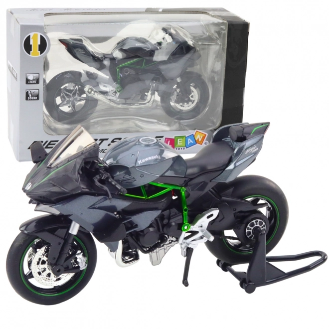 Motocicletta Sportiva in Metallo con Effetti di Luce e Suono