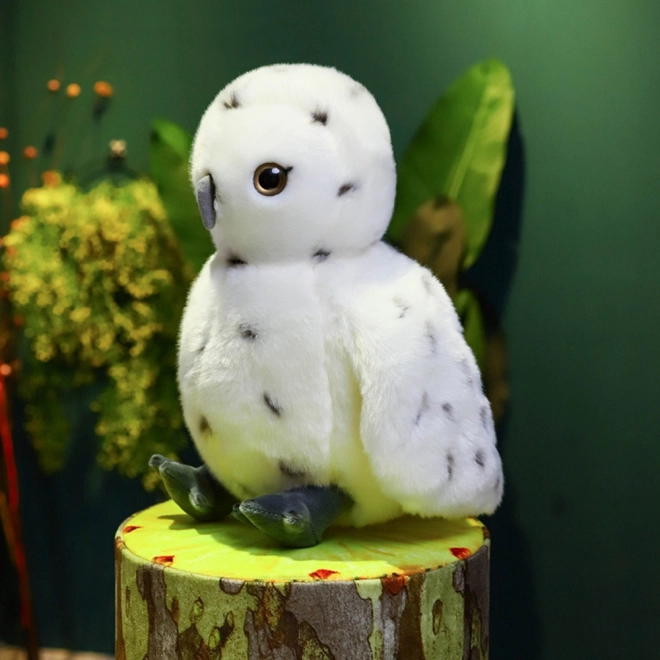 Gufo di peluche bianco 23 cm