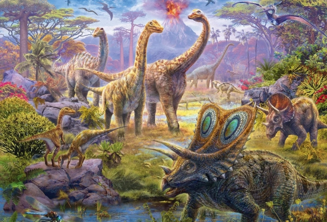 Puzzle con Dinosauri SCHMIDT 4-in-1 in Valigetta di Latta