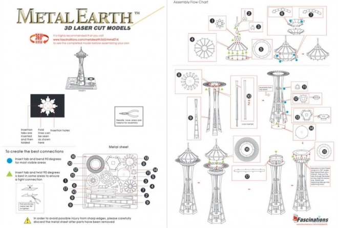 Puzzle 3D Metal Earth Torre Space Needle di Seattle