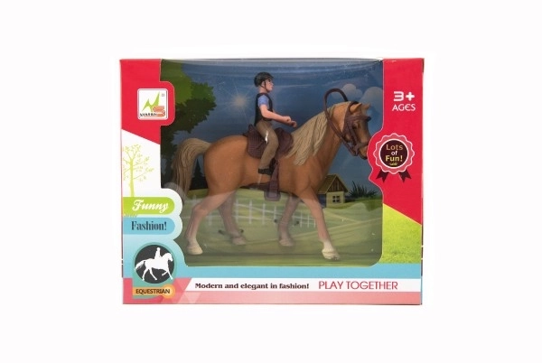 Cavaliere e Cavallo in Plastica 15cm