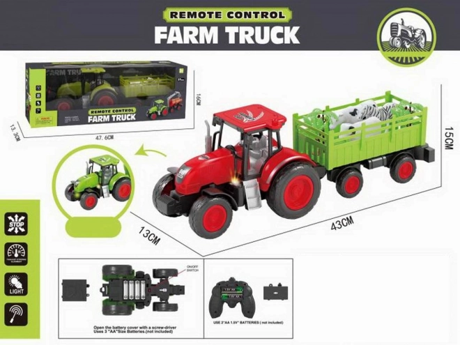Trattore con rimorchio R/C, luce