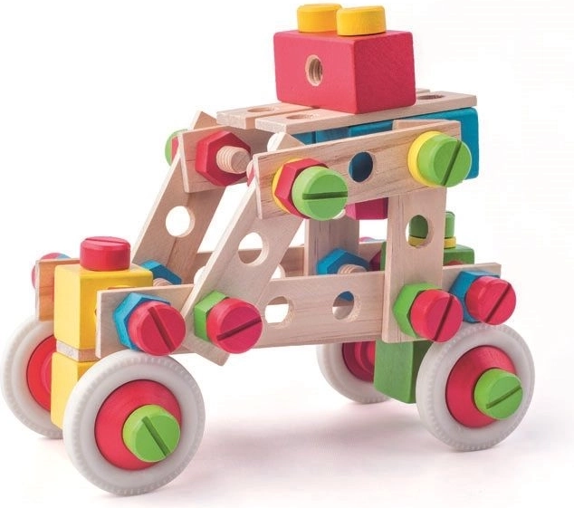 Imparare giocando: legno e connettori colorati