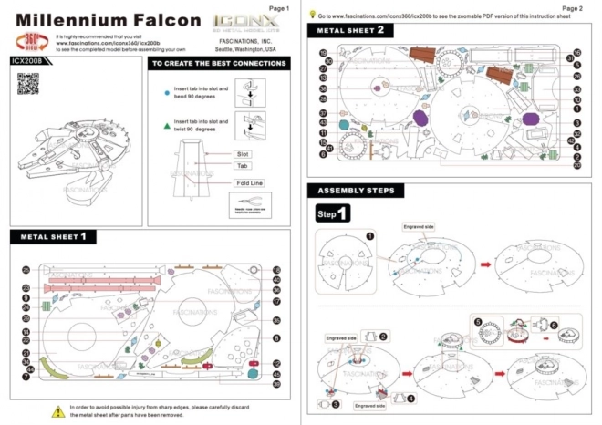 Puzzle 3D Metal Earth Millennium Falcon di Star Wars