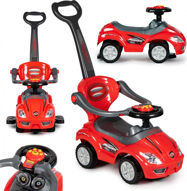 Scivolatore 3 in 1 Deluxe con maniglia di guida e pannello musicale – rosso