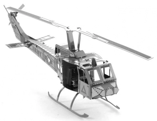 Modello 3D in metallo elicottero Bell UH-1 Huey