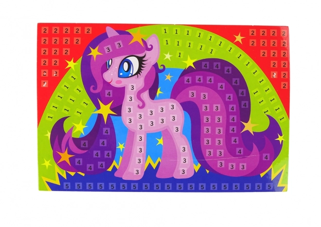 Kit mosaico colorato fai-da-te Pony