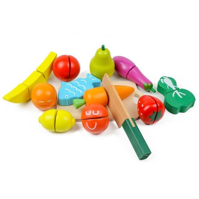 Set di frutta e verdura in legno da taglio EcoToys