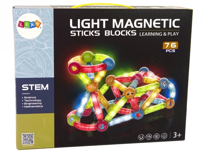 Blocchi Magnetici Luminosi Educativi - Set da 76 Pezzi