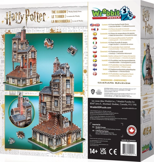 Puzzle 3D Il Tana Harry Potter 415 Pezzi