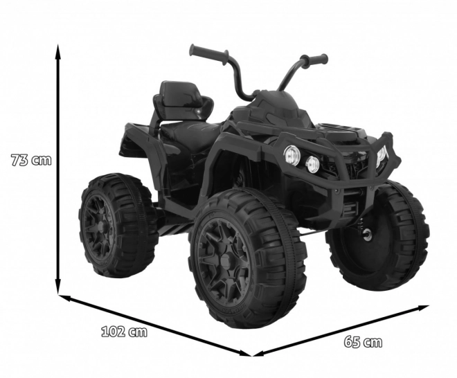 Quad ATV 2,4GHz a batteria per bambini nero + telecomando + ruote EVA + radio MP3 + partenza lenta