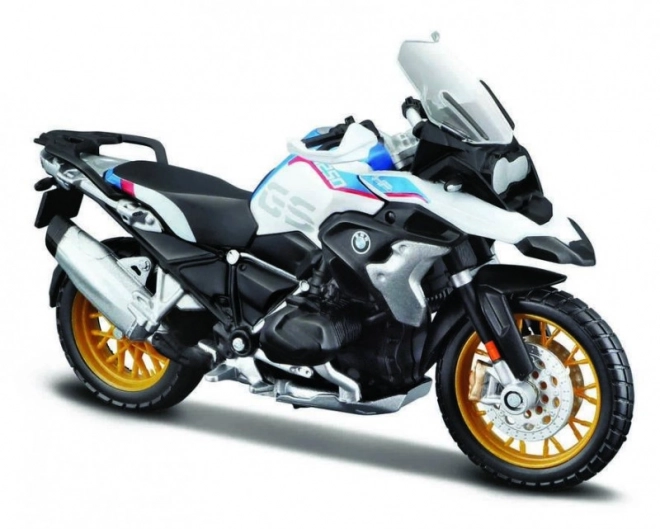 Modello in metallo di motocicletta BMW R 1250 GS con supporto 1/18