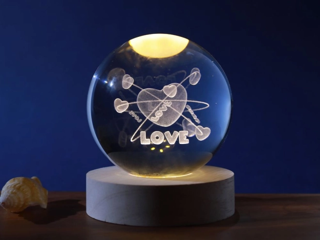 Sfera di cristallo Love 8 cm