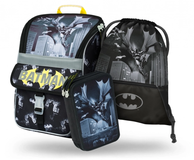 Set 3 pezzi Zippy Batman Dark City: zaino, astuccio, sacchetto