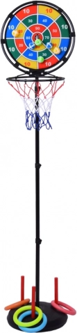 Set sportivo divertente 3 in 1: Canestro da basket e accessori