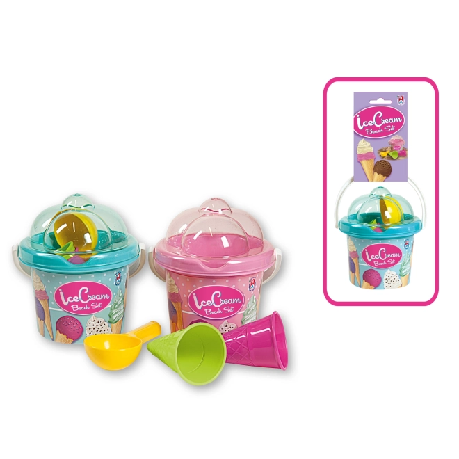 Set da spiaggia gelato Androni - piccola e rosa