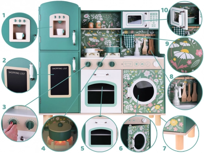 Grande frigorifero vintage da cucina in legno accessori per lavatrice ZA4833