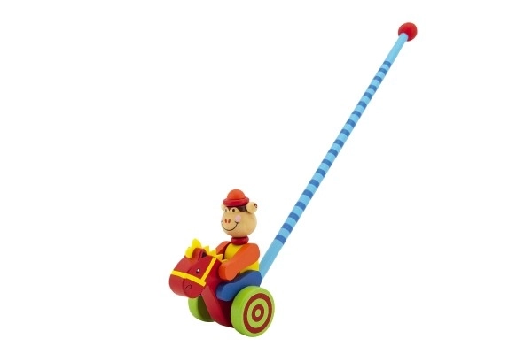 Clown ballerino di legno con bastoncino 60cm