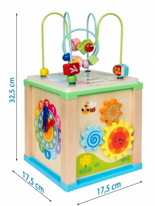 Cubo di attività in legno 5 in 1