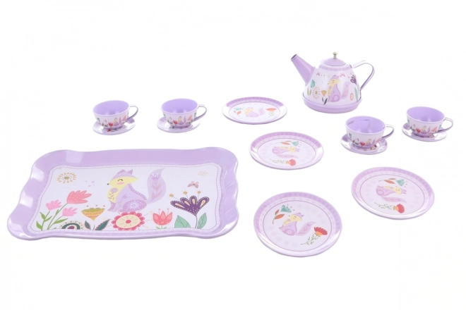 Set da tè in latta viola