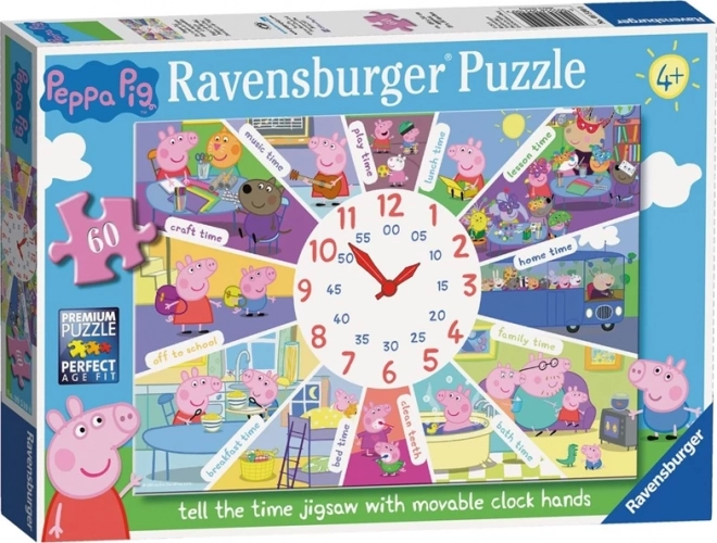 Puzzle con orologio Peppa Pig XL 60 pezzi